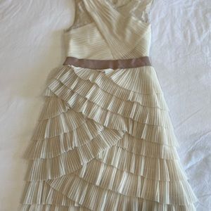 BCBG Maxaria tiered  cream color dress